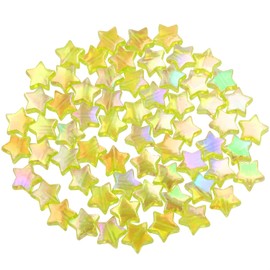 Tupalizy 90PCS Mini Acrylic Star Beads 11mm AB Color Star Charms for Jewelry Making Bracelets Necklaces Earrings Key Chains Accessories DIY Crafts Valentine’s Day Christmas Birthday Gifts (Yellow)