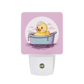 FZQVSGW Cartoon Yellow Duck Night Light Plug in Wall LED Nightlight Lamps with Sensor Soft White Small Mini Modern Bedside Lamp for Hallway Bedroom Stairs