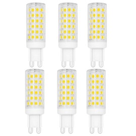 DAPSHU 6 Pack G9 Led Light Bulb 6W Equivalent 60W Halogen 600 Lumen AC 120V Bedroom Lamp Daylight White 6000K