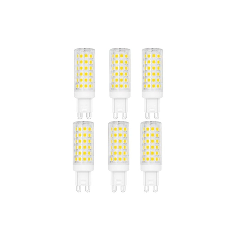 DAPSHU 6 Pack G9 Led Light Bulb 6W Equivalent 60W