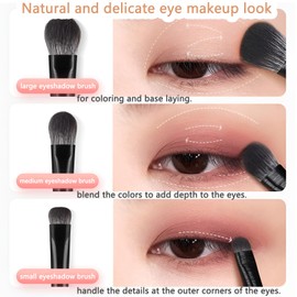 6pcs Eyeshadow Brushes, Eye Makeup Brush Set, Eyeliner Eyebrow Blending Concealer Brush Eye Shadow Brushes Face Make Up Tools for Defining Smudging Shading, Ultra-soft, Beech Wood Handle