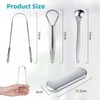 Rascador de lengua de acero inoxidable Carehabi con estuche -