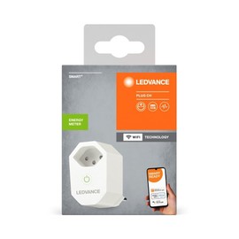 LEDVANCE Intelligente WLAN Steckdose, Wifi Steckdose mit Stromzähler für das SMART Home, kompatibel und steuerbar mit Google, Alexa oder per App, 2,4GHz, Version für Schweiz/CH