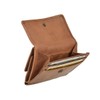 Bear Design Mini Leather Wallet 10 x 7.5 cm Cognac,