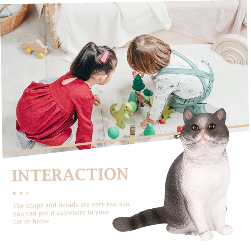BIUDECO Adorable Cat Figurine Lifelike Desktop Cat Statue for Home