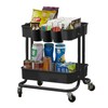 Melody House 2-Tier Utility Rolling Cart Storage Sofa Side Table