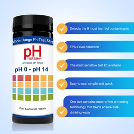 200 x pH Test Strips, pH Value 0-14, Quick pH Tests for Urine, Saliva, Drinking Water, Laboratories, Aquariums, Gyms, Pools (Universal)