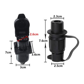 TAEUYYM Pack of 4 3-Pin Plug, 12 V Tractor and 3 Pin Socket, DIN 9680 Waterproof Plug Socket, Tractor, 3 Pin, for Trailer, Truck, RV, Caravan, Car Tractor (Pack of 4)