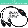 Makevivi 2 Way Extension Cord with On/Off Switch 3 Prong