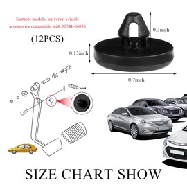 Yourkar 12 PCS Brake Switch Stopper, Auto Stopper Brake Switch Pad, Vehicle Clutch Pedal Stopper Brake Light Switch Stopper Suitable for Car Trucks SUVs, Universal Car Accessories