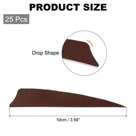 MECCANIXITY Arrow Vanes Arrow Fletching 4" Shield Shape Turkey Feathers for Hunting DIY Shooting(Brown, Pack of 25)