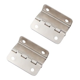 2 Pcs Half-Surface Hinges - Offset Door, Retro Shutter Hinge for Doors & Cabinets [Silver]