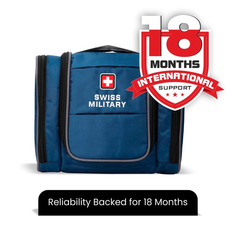 Swiss Military Toiletry Bag | Toiletry Bag, Blue, L, Professional,