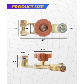 SCUARI Battery Disconnect Switch,Car Accessories Battery Cut Off Switch 12v,Rustproof Top Post Terminal Positive Power Quick Disconnect Isolator,Fit for Car,Camper,Boat,RV,Truck Batteries (Red)