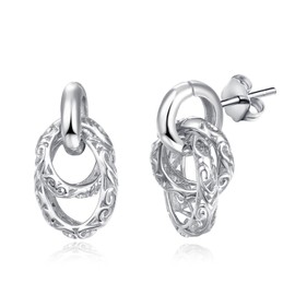 925 Sterling Silver Dangle Earrings for Women Cute Earrings Fox Moonstone Mustard Seeds Leverback Earrings Cross Jewellery Gifts Hypoallergenic Earrings for Girls Sensitive Ears, Plastic, Cubic