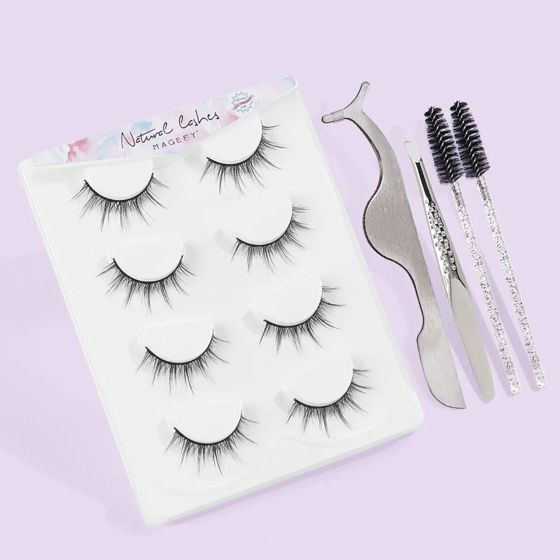 4 Pares De Pestañas Postizas + Set De Herramientas