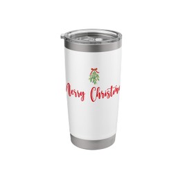 Mistletoe Merry Christmas KISS ME! Stainless Steel Insulated Tumbler