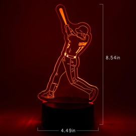 EXIGENT 3D LED Light Baseball Lamp Acrylic Illusion Night Flashing Cool (Baseball_SO)