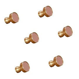 Knober 6 x Furniture Knobs 20mm Pink Leather Brass for Dresser Cupboard Drawer Knobs Knobs Easy Assembly