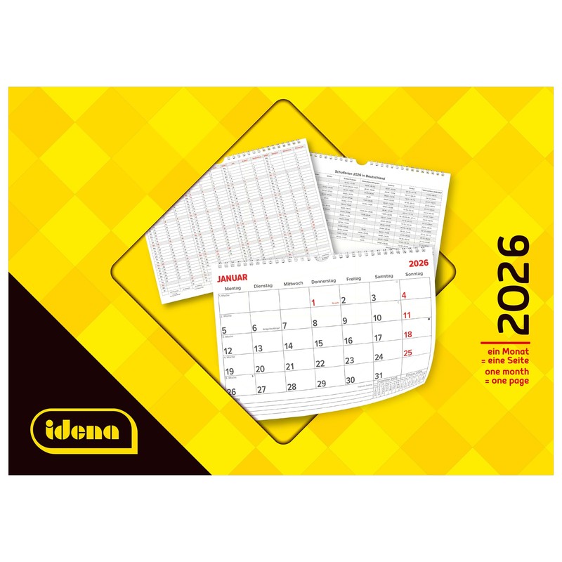 Idena 12073 - Kalender 2026 in DIN A4 Querformat (29,5