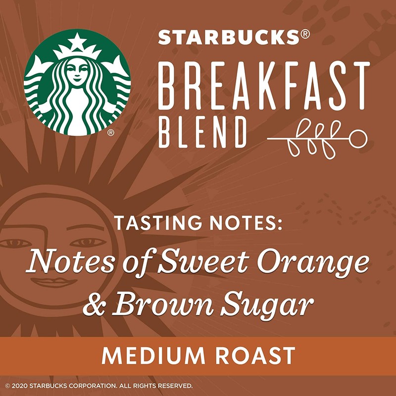 Starbucks Medium Roast K-Cup Coffee Pods — Breakfast Blend for