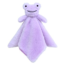 Doindute Baby Purple Soft Frog Stuffed Animal Security Blanket, Plush Frog Character Lovey Blanket, Baby Shower/Nursery Gift, Newborn Infant Toddler Snuggle Blankie for Girls Boys, 14 Inches