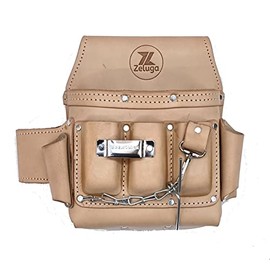 Zeluga 20-169 6 Pocket Leather Electrician Tool Pouch, Natural