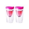 Vino2Go Double Wall Acrylic Tumbler with Double Pink Lids, 10 oz, Pack of 2