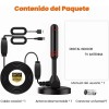 Antena de TV Digital 4K HD Para Interiores Con Amplificador