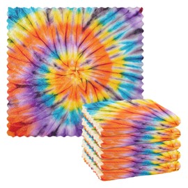 Senya - Paños coloridos con estampado de teñido anudado, paquete de 6 toallas de cocina, paños de limpieza reutilizables