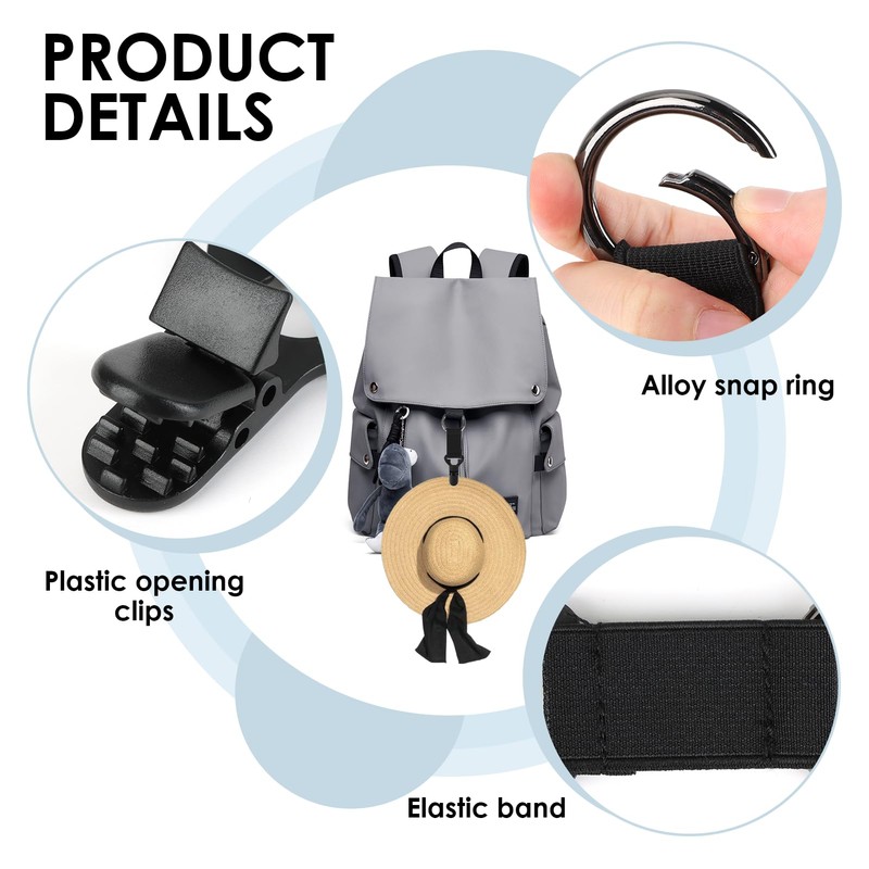KAKUPPA 2 Pack Hat Clip for Travel on Bags, Secure