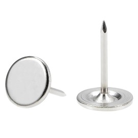 TA-VIGOR 30Pcs Heavy Duty Flat Head Push Pins, Decorative Thumb Tacks for Wall, Furniture Cork Board & Bulletin Board – 11mm x 17mm Upholstery Tacks for Home Office & DIY Use, Silver