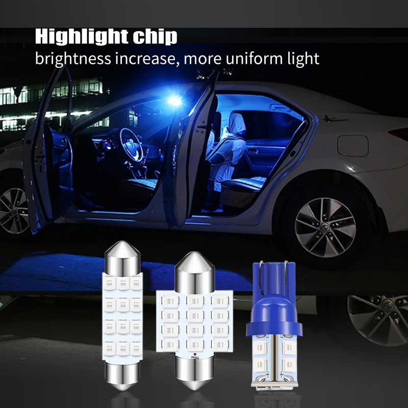 GKmow Pack-24 Car LED Bulb Kit Set, T10 31 mm