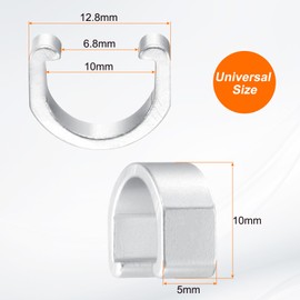 sourcing map 10pcs Bicycle Cable Clamps C-Clips Aluminum Alloy Housing Hose Guide U-Clips Brake Derailleur Shifter for MTB Road Bike, Silver