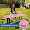 Enjoyidea Fitted Tablecloth for 8 Foot Rectangle Tables-6 Pack Pink