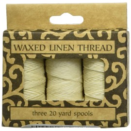 Lineco Waxed Linen Thread 3Pk Natural by Lineco