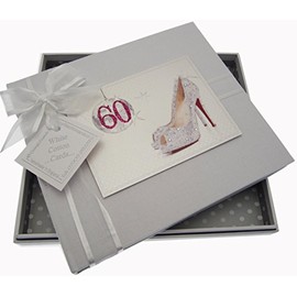White Cotton Cards 60th Birthday Guest Book Glitter Ball and Shoes
