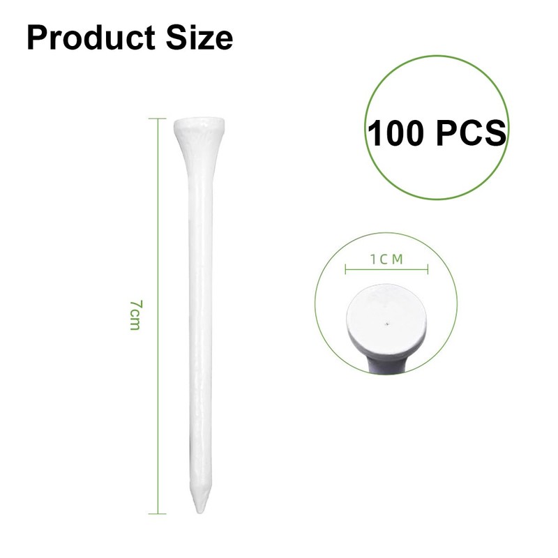 Garegce 70mm 83mm White Wooden Golf Tees 100PCS Sustainable Biodegradable
