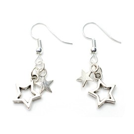 Double Star MINIBLINGS Star Earrings Six-Point Christmas Star Silver of 2