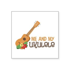 CafePress Me and My Ukulele Sticker Square Bumper Sticker Car Decal