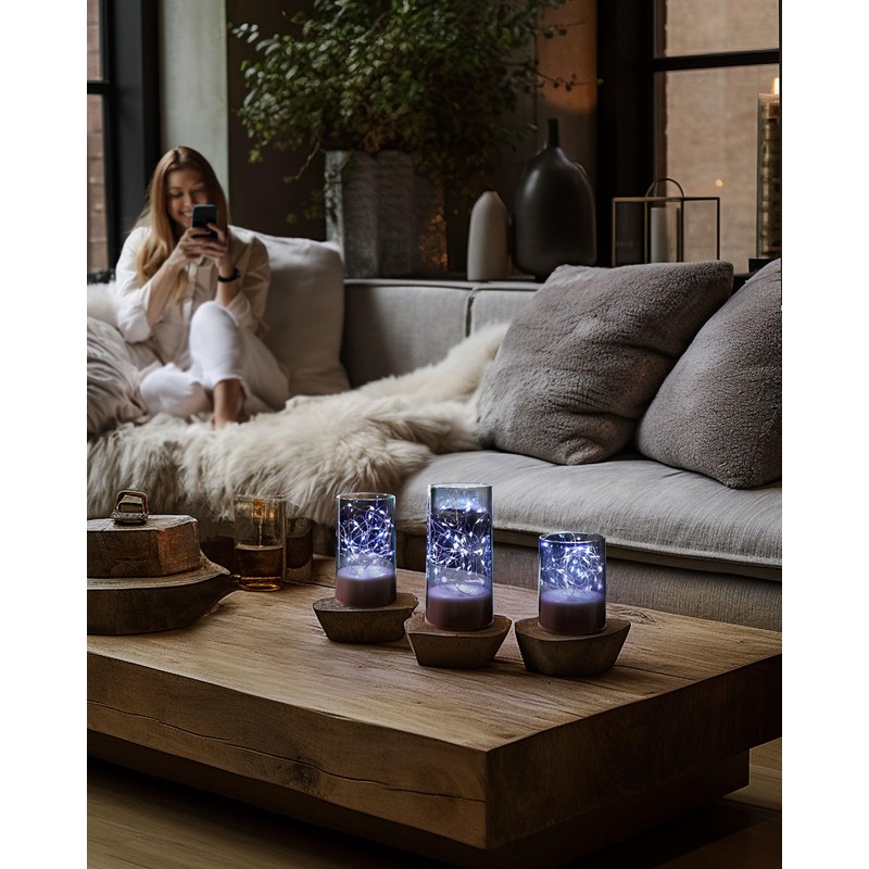 Homemory Flickering Flameless Candles with Remote, Embedded String Lights in