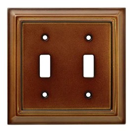 Franklin Brass 171913 Wood Architect Double Switch Plate Saddle Brown