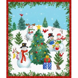 Windham Fabric Chilly Friends Christmas Day by Diane Labombarbe Fabric Panel 35 x 44"