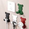 Non-perforated bear-shaped wall hook hook white 10ea
