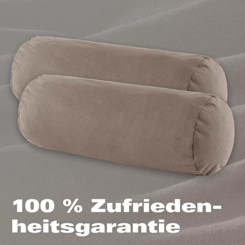 BaSaTex Organic Cushion Covers for Bolster 40 x 15 cm