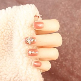 Set of 24 Nails, Fake Nails, Sweet and Cute, Yumogane, 3D, Decorative, Party, After-Party, etc.