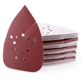 50PCS 180 Grit Sanding Pads for Black and Decker Mouse Sanders, Hook and Loop Sandpaper Sheets - 12 Holes Detail Palm Sander Sand Paper