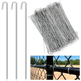 100 Pack Chain Link Fence Parts Ties, 10 inch Heavy Duty 11 Gauge Aluminum Fence Wires Tie, Durable and Corrosion Resistant Hook Ties for Chain Link Fence, Garden Fence, and Dog Fence Repair