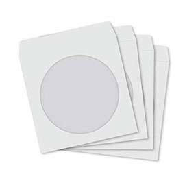 CheckOutStore 100 3" Mini Paper CD Sleeves with Window & Flap