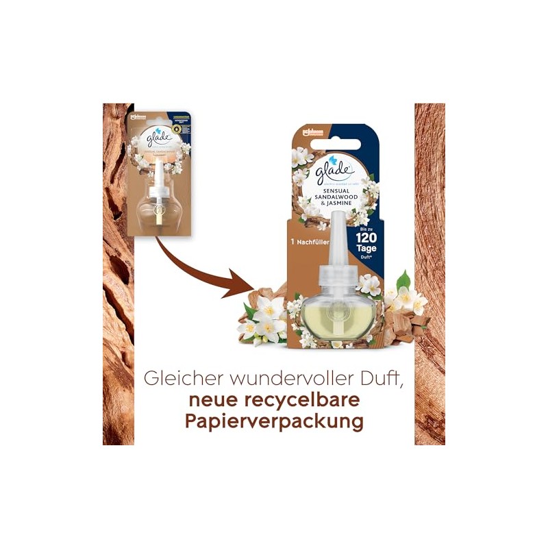 Glade Electric Scented Oil Halter + 3 Nachfüller Sensual Sandalwood